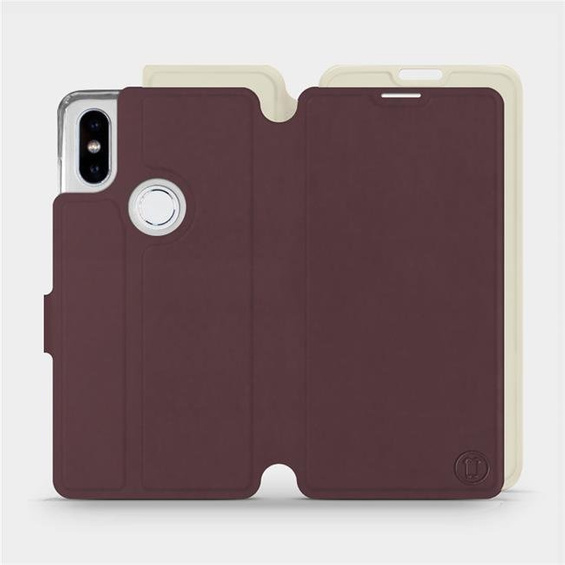 Hülle für Xiaomi Mi Mix 2S - Farbe Burgund mit Platin