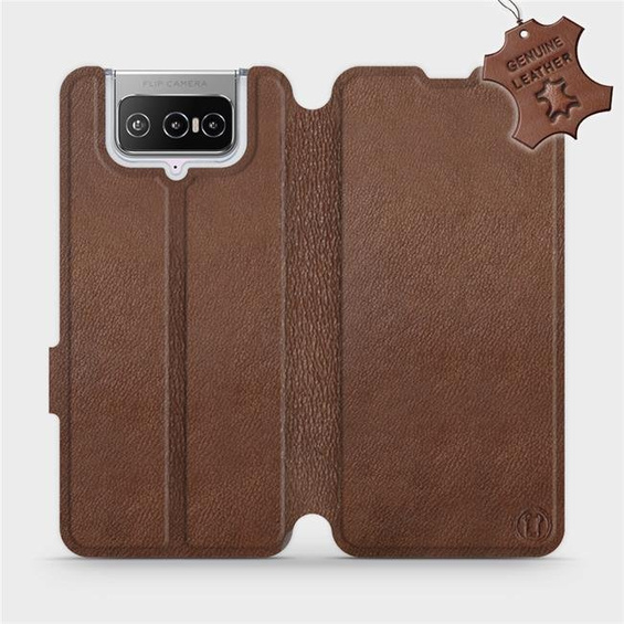 Hülle für Asus Zenfone 7 ZS670KS - Farbe Brown Leather