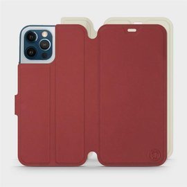 Hülle für Apple iPhone 12 Pro Max - Farbe Dunkelrot mit Platin