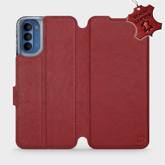 Hülle für Motorola Moto G41 - Farbe Dark Red Leather