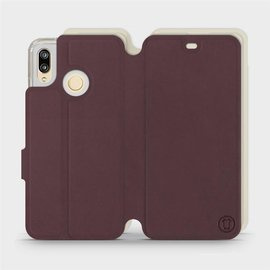Hülle für Huawei P20 Lite - Farbe Burgund mit Platin