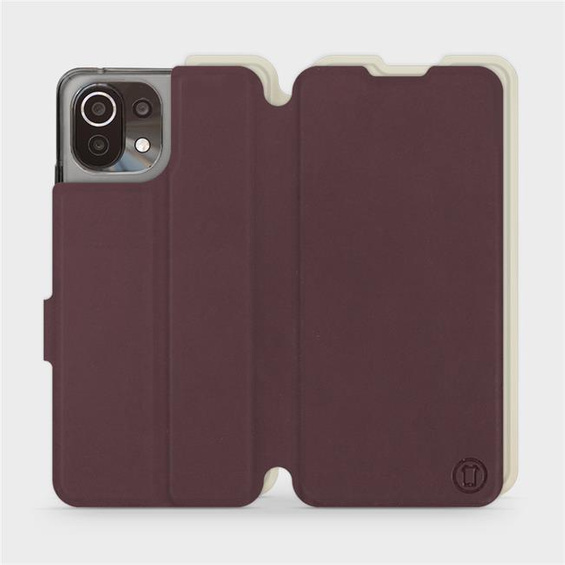 Hülle für Xiaomi 11 Lite 5G NE - Farbe Burgund mit Platin