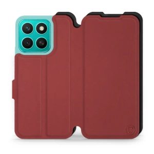 Hülle für Huawei Honor X8c - Farbe Dunkelrot mit Schwarz