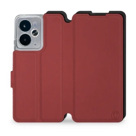 Hülle für Realme 14 5G - Farbe Dunkelrot mit Schwarz