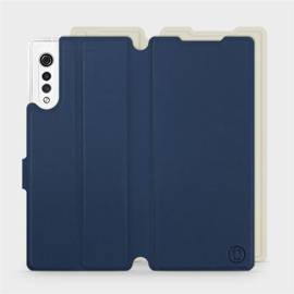 Hülle für LG Velvet - Farbe Marineblau mit Platin