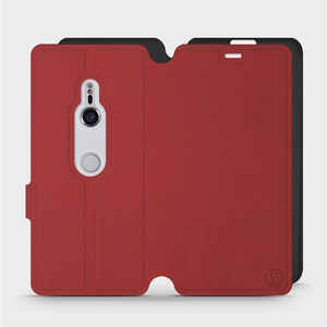 Hülle für Sony Xperia XZ3 - Farbe Dunkelrot mit Schwarz