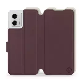 Hülle für Motorola Moto G53 5G - Farbe Burgund mit Platin