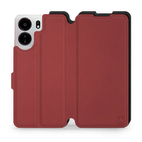 Hülle für Xiaomi POCO C65 - Farbe Dunkelrot mit Schwarz