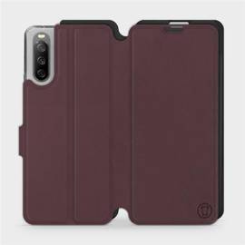 Hülle für Sony Xperia 10 III - Farbe Burgund mit Schwarz