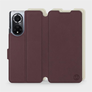 Hülle für Huawei Nova 9 - Farbe Burgund mit Platin