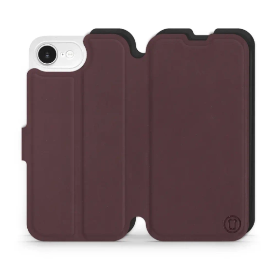 Hülle für Apple iPhone 16e - Farbe Burgund mit Schwarz