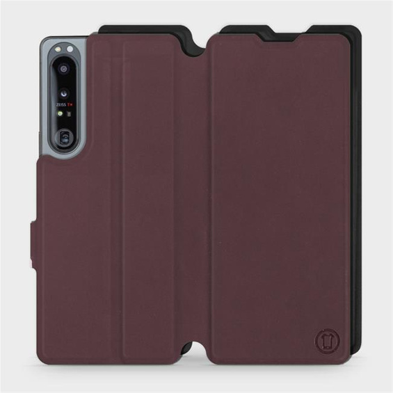 Hülle für Sony Xperia 1 IV - Farbe Burgund mit Schwarz