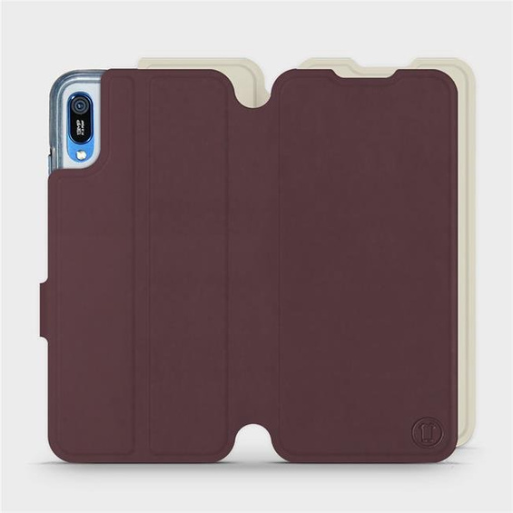 Hülle für Huawei Y6 2019 - Farbe Burgund mit Platin
