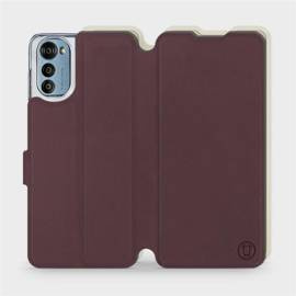 Hülle für Motorola Moto E32 - Farbe Burgund mit Platin