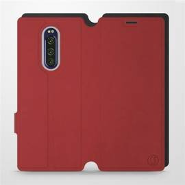 Hülle für Sony Xperia 1 - Farbe Dunkelrot mit Schwarz