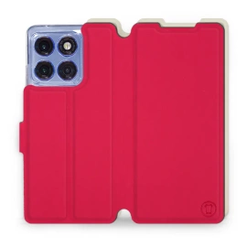 Hülle für Motorola Edge 60 Pro - Farbe Rot mit Platin