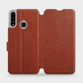 Hülle für Samsung Galaxy A20S - Farbe Brown&Orange