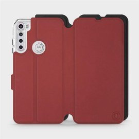 Hülle für Motorola One Fusion Plus - Farbe Dunkelrot mit Schwarz