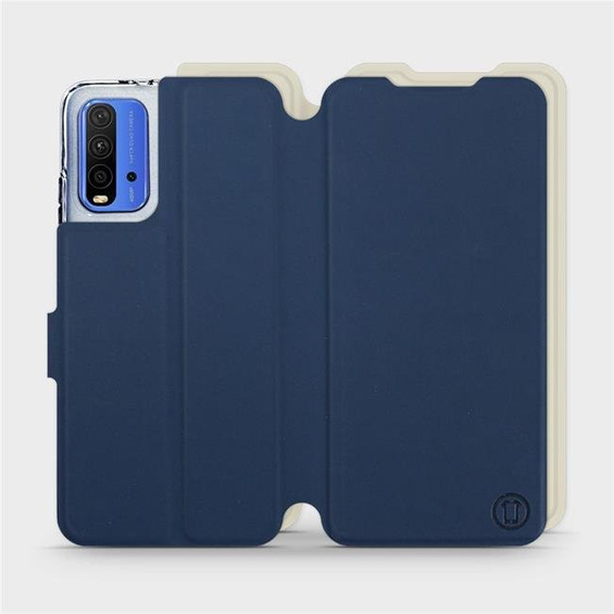 Hülle für Xiaomi Redmi 9T - Farbe Marineblau mit Platin