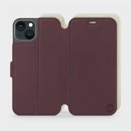 Hülle für Apple iPhone 13 - Farbe Burgund mit Platin