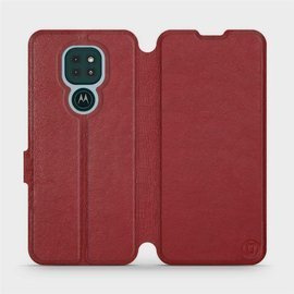 Hülle für Motorola Moto G9 Play - Farbe Dark Red Leather