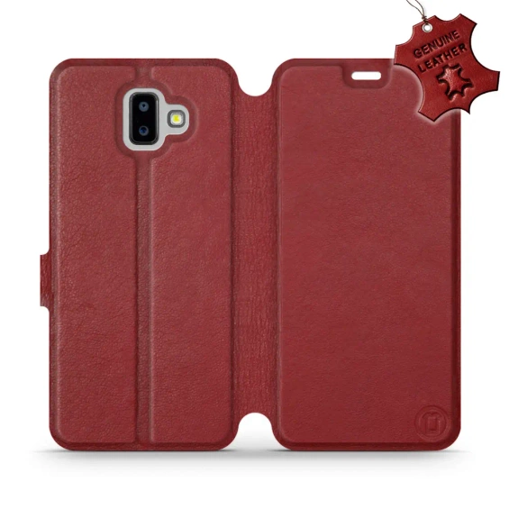 Hülle für Samsung Galaxy J6 Plus 2018 - Farbe Dark Red Leather