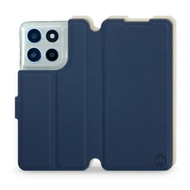 Hülle für Motorola Moto G56 5G - Farbe Marineblau mit Platin