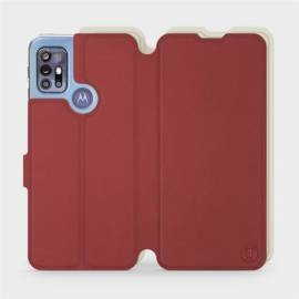 Hülle für Motorola Moto G30 - Farbe Dunkelrot mit Platin