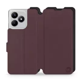 Hülle für Realme C53 - Farbe Burgund mit Schwarz
