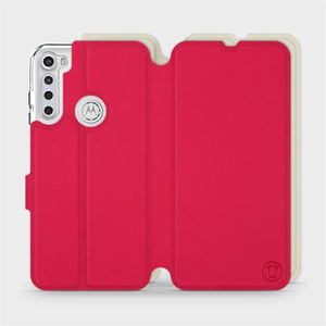 Hülle für Motorola One Fusion Plus - Farbe Rot mit Platin