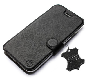 Hülle für OPPO A91 - Farbe Black Leather