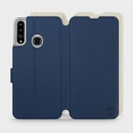 Hülle für Samsung Galaxy A20S - Farbe Marineblau mit Platin