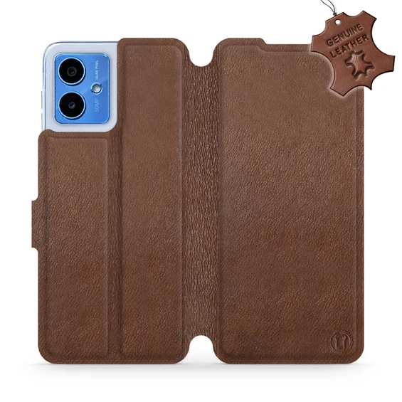 Hülle für Motorola Moto G14 - Farbe Brown Leather