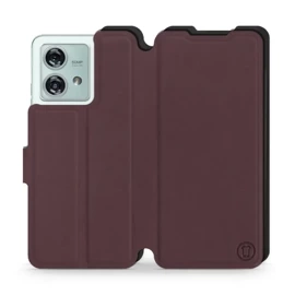 Hülle für Motorola Edge 40 Neo - Farbe Burgund mit Schwarz