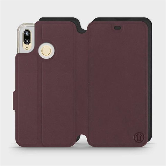 Hülle für Huawei P20 Lite - Farbe Burgund mit Schwarz
