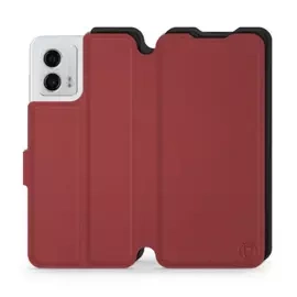 Hülle für Motorola Moto G53 5G - Farbe Dunkelrot mit Schwarz