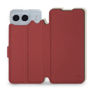 Hülle für OnePlus Nord 4 5G - Farbe Dunkelrot mit Platin