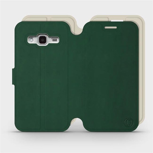 Hülle für Samsung Galaxy J3 2016 - Farbe Grün mit Platin