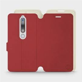 Hülle für Nokia 6.1 - Farbe Dunkelrot mit Platin