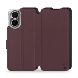 Hülle für Realme C67 4G - Farbe Burgund mit Schwarz