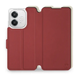 Hülle für OPPO A40 - Farbe Dunkelrot mit Platin