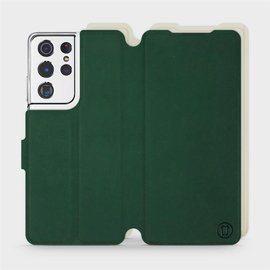 Hülle für Samsung Galaxy S21 Ultra - Farbe Grün mit Platin