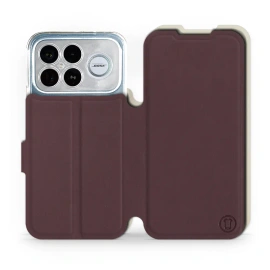 Hülle für Xiaomi Poco F8 Ultra - Farbe Burgund mit Platin