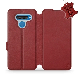 Hülle für LG Q60 - Farbe Dark Red Leather