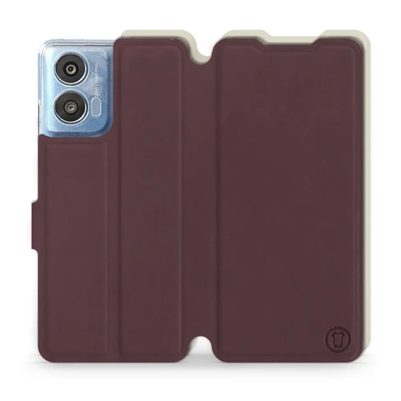 Hülle für Motorola Moto G04 - Farbe Burgund mit Platin