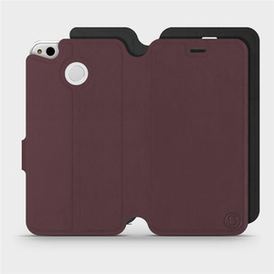 Hülle für Xiaomi Redmi 4X - Farbe Burgund mit Schwarz