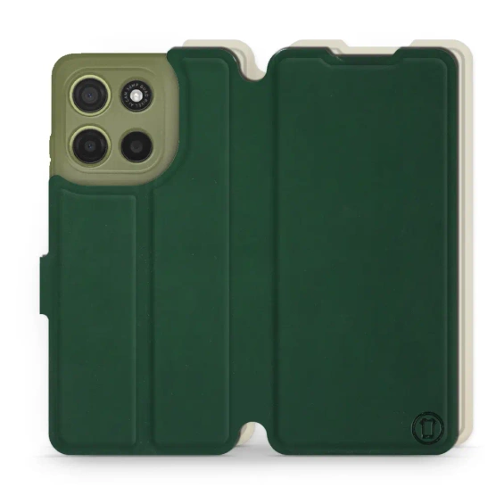 Hülle für Motorola Moto G15 - Farbe Grün mit Platin