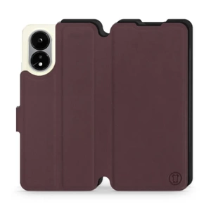 Hülle für OPPO A38 - Farbe Burgund mit Schwarz