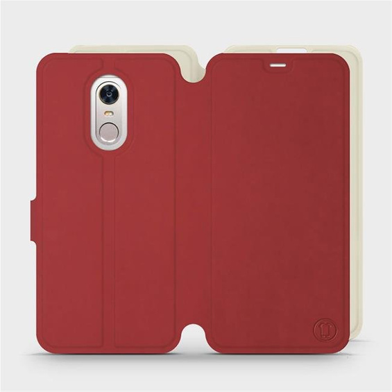 Hülle für Xiaomi Redmi 5 Plus - Farbe Dunkelrot mit Platin