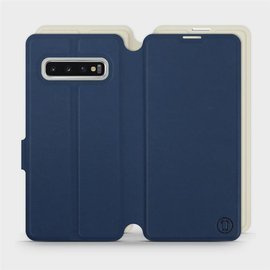 Hülle für Samsung Galaxy S10 - Farbe Marineblau mit Platin